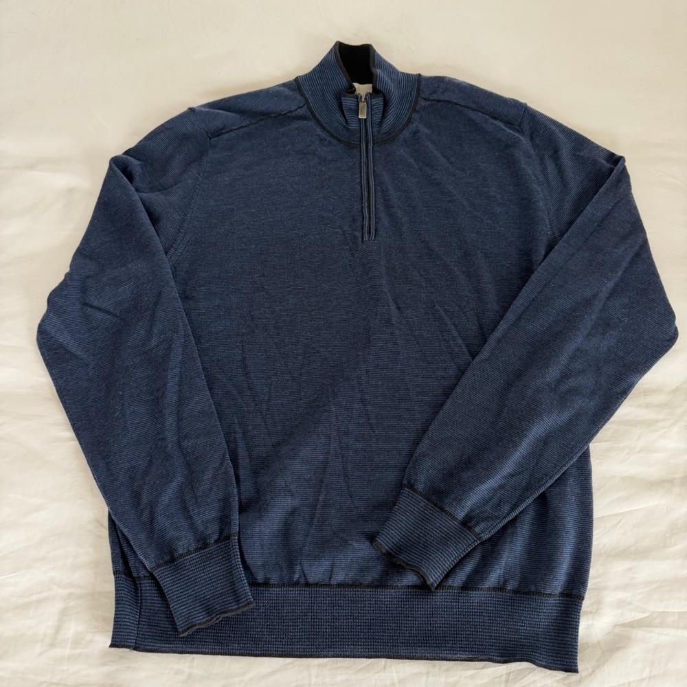 Canali Wool Navy Blue Sweater